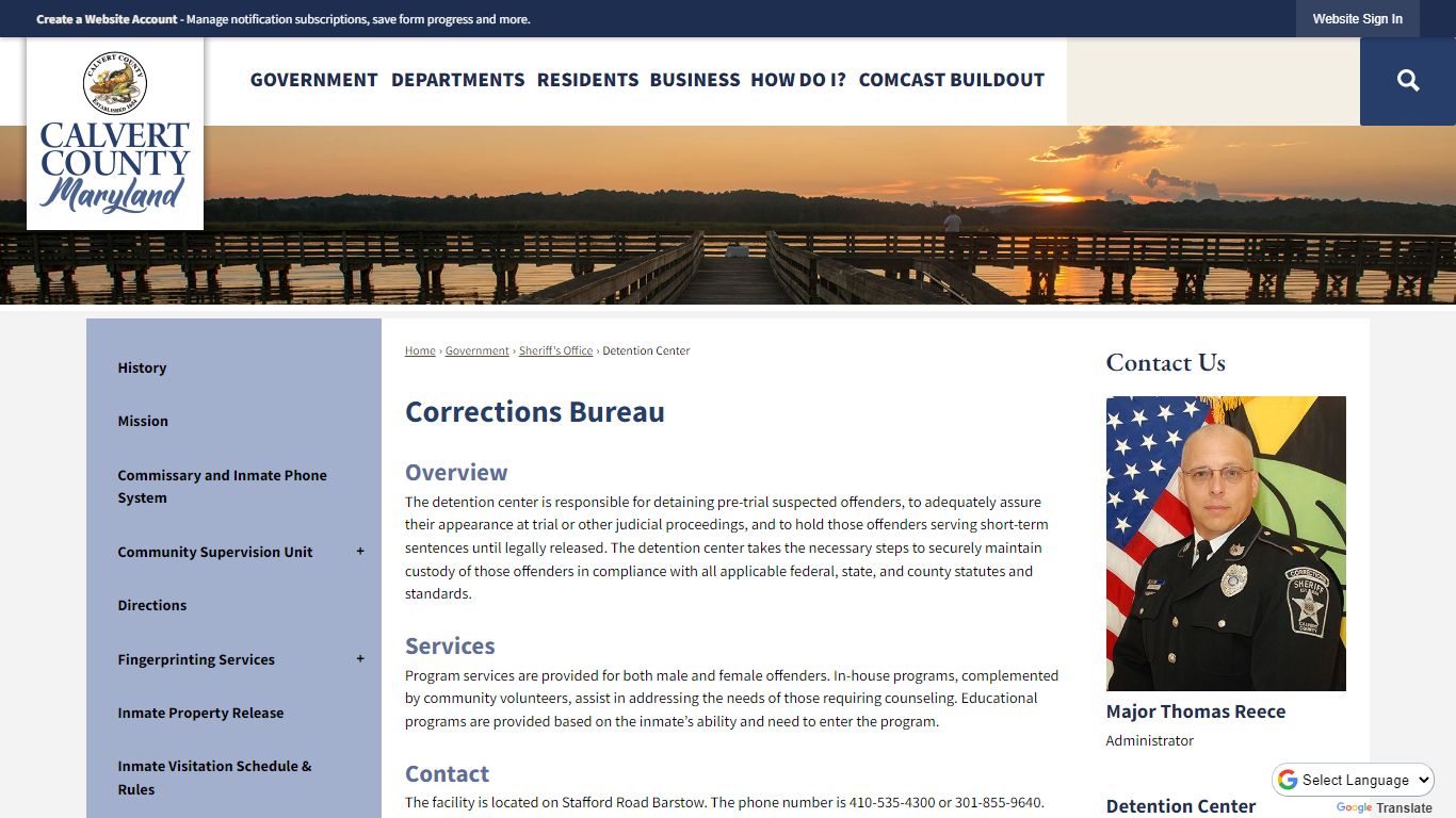 Corrections Bureau | Calvert County, MD - Official Website